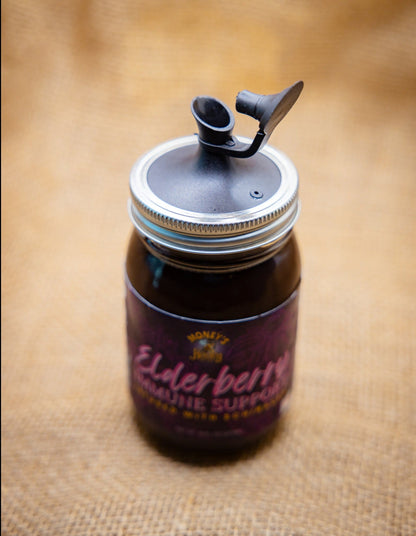 Elderberry Jar Pour Lid - Money's Honey